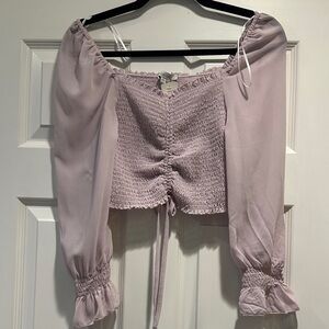 Love Tree Lavender Smocked Blouse